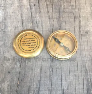 All That is Gold Does NOT Glitter ~ J.R.R TOOLKIEN Antique Brass Working Compass Maritime Marine Pocket Compass