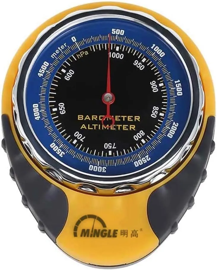 Altimeter, Portable Multi Functional Digital Altimeter Barometer for Outdoor Camping Hiking Climbing, Yellow