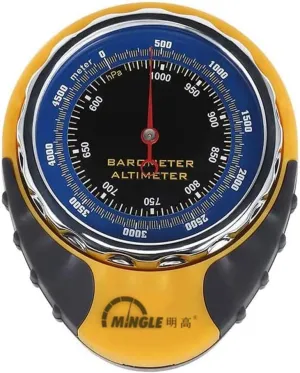 Altimeter, Portable Multi Functional Digital Altimeter Barometer for Outdoor Camping Hiking Climbing, Yellow