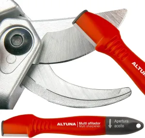 Altuna Pocket Blade Sharpener for Garden Tools with Tungsten Carbide Blade - Universal Tool Sharpener for Pruning Shears, Hedge Scissors, Clippers, Pocket Knives, and More