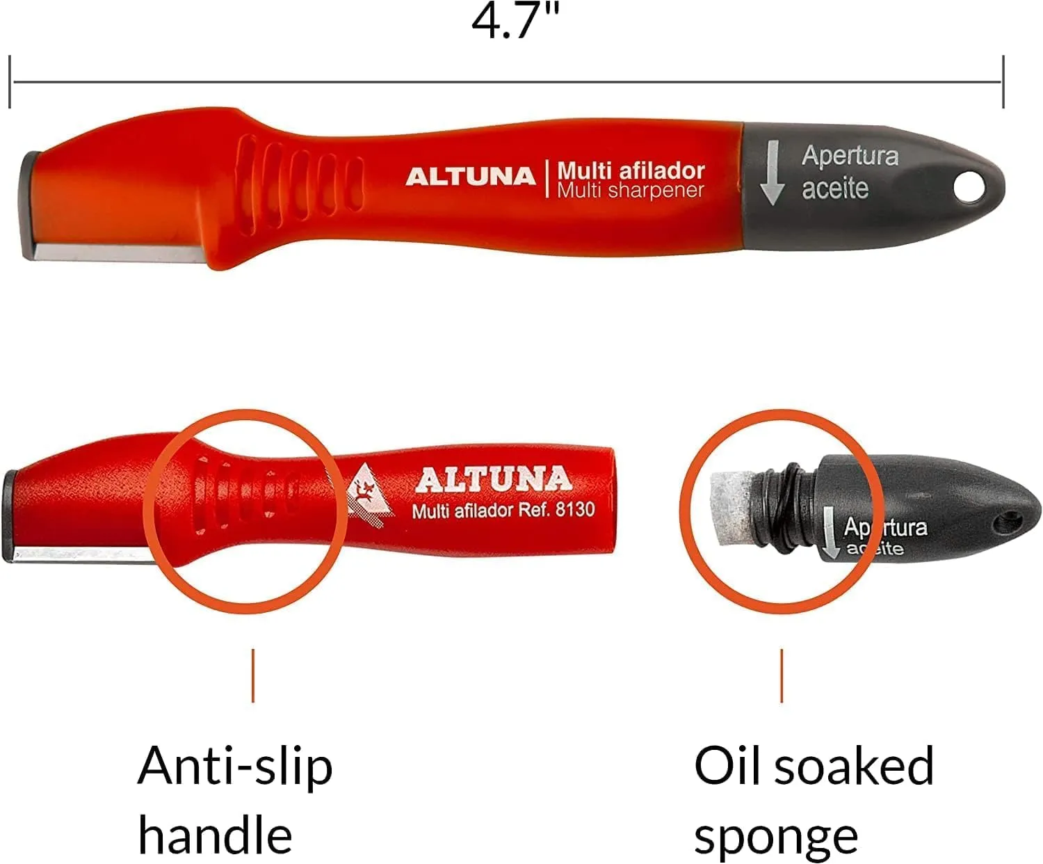 Altuna Pocket Blade Sharpener for Garden Tools with Tungsten Carbide Blade - Universal Tool Sharpener for Pruning Shears, Hedge Scissors, Clippers, Pocket Knives, and More