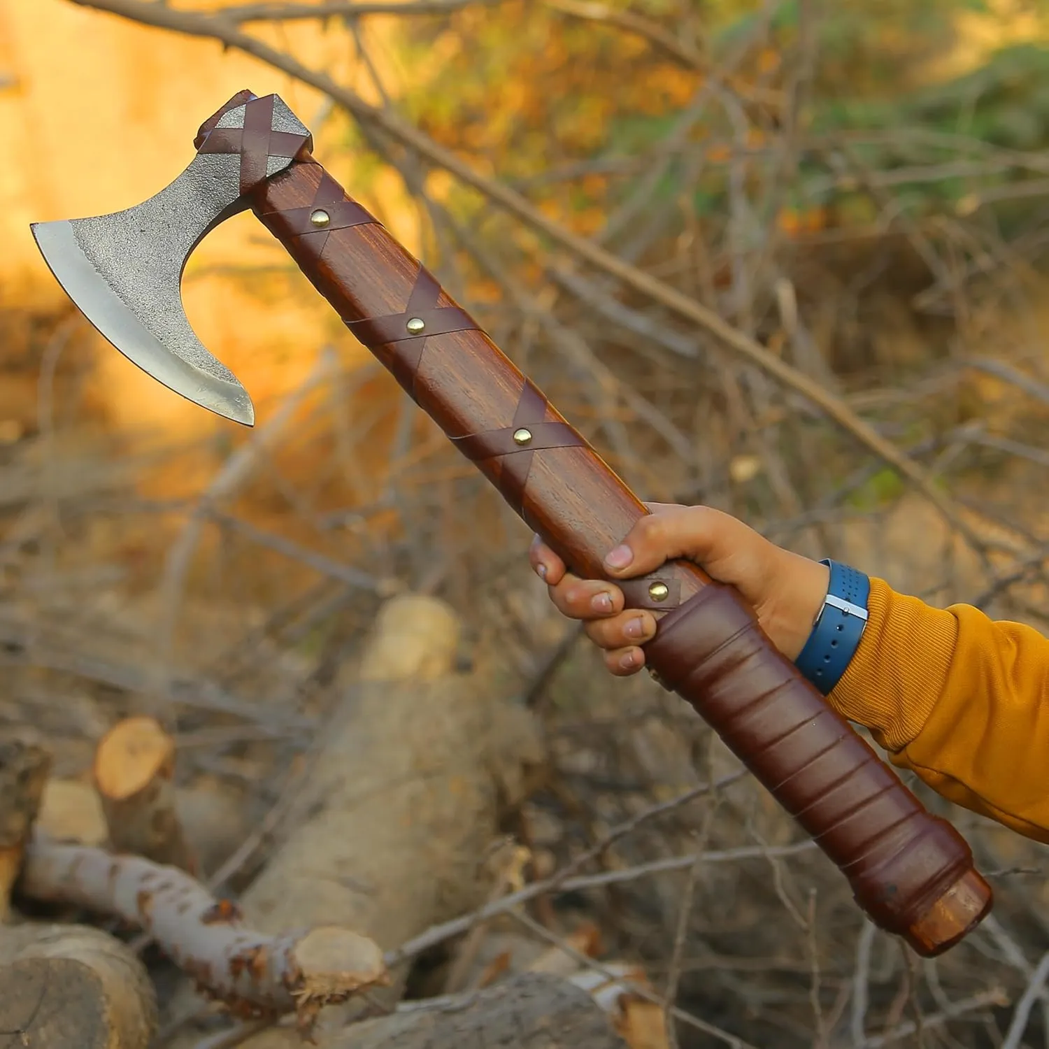 Ancilla Viking Axe Prop - Bearded Ragnar Lothbrok Axe for Viking Cosplay, Halloween, Hunting and Camping
