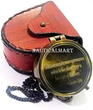 Andre Gide Man Cannot Discover New Oceans/Inspirational Gift/Directional Magnetic Compass for Navigation/Pocket Compass for Camping, Hiking, Touring …
