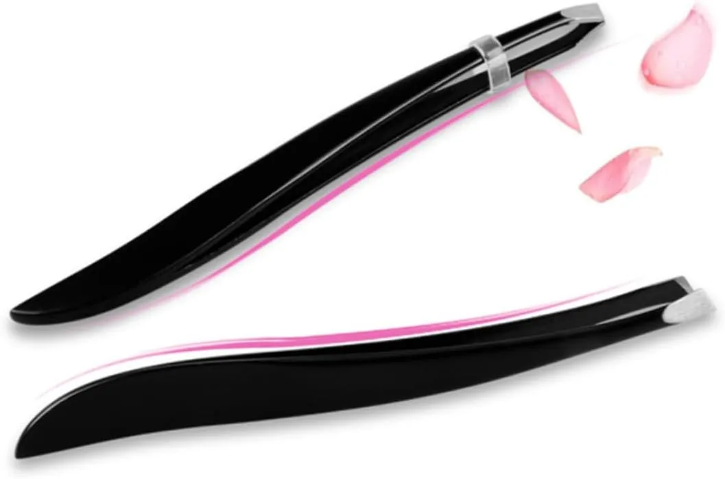Angoily 3 Sets Eyebrow Grooming Kit Stainless Steel Tweezers Eyebrow Clip for Women Compact Design Easy to Use for Travel Black