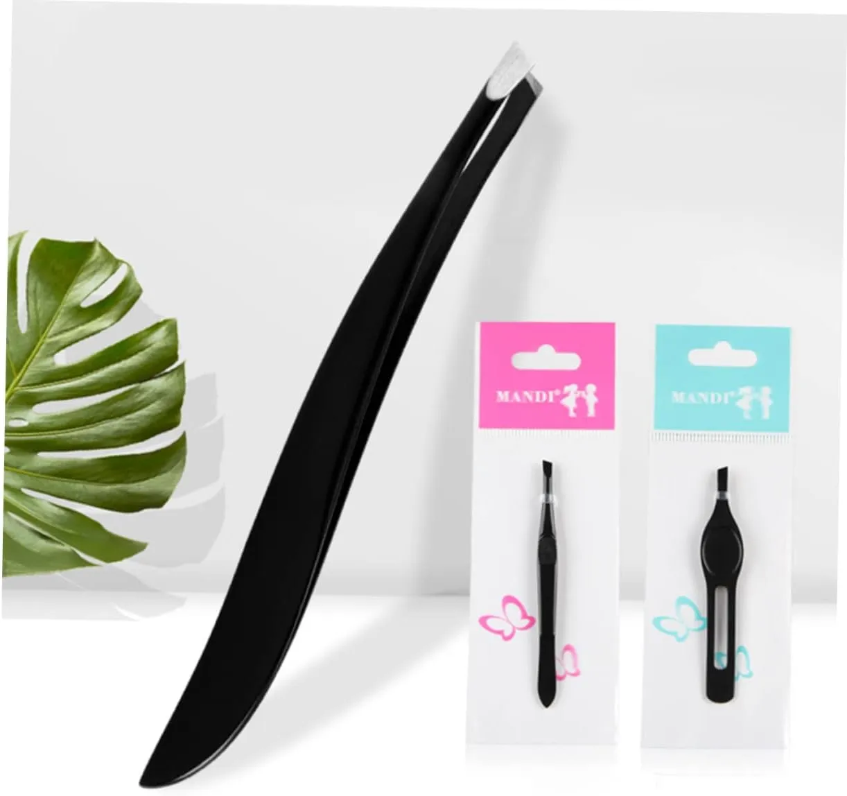 Angoily 3 Sets Eyebrow Grooming Kit Stainless Steel Tweezers Eyebrow Clip for Women Compact Design Easy to Use for Travel Black