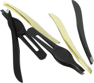Angoily 3 Sets Eyebrow Grooming Kit Stainless Steel Tweezers Eyebrow Clip for Women Compact Design Easy to Use for Travel Black