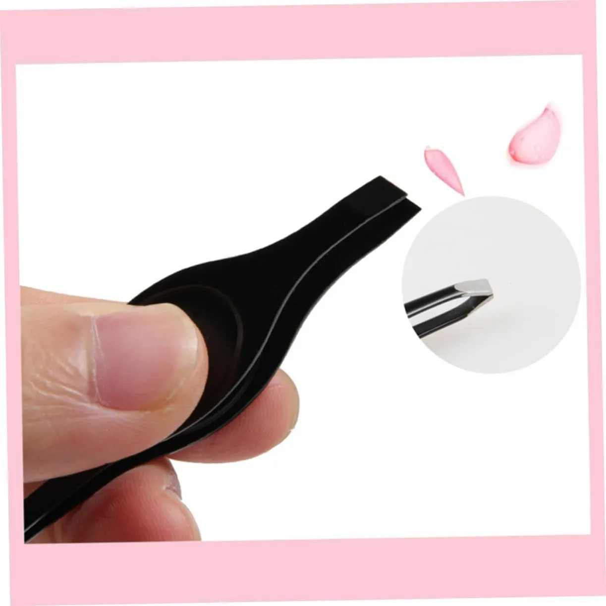 Angoily 3 Sets Eyebrow Grooming Kit Stainless Steel Tweezers Eyebrow Clip for Women Compact Design Easy to Use for Travel Black