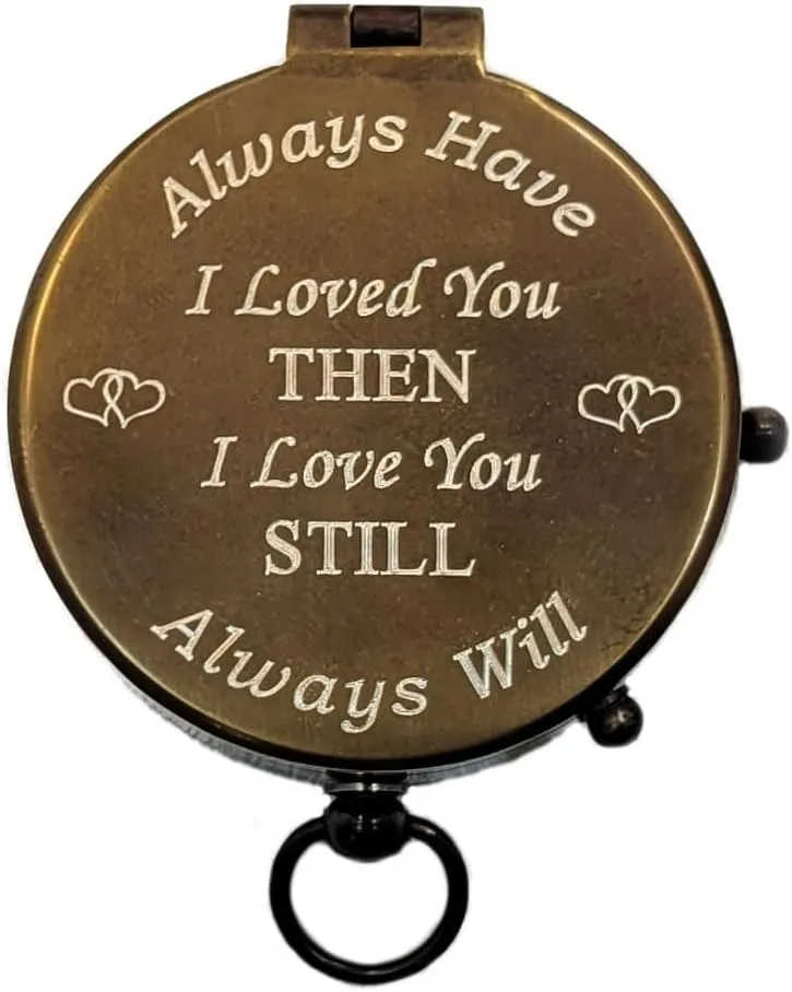 Anniversary Compass Gifts for Husband, Boyfriend, Men, Him | Engraved Compass Personalized | Wedding Gift Compasses to Groom, Bride, Fiancé, Her, Wife, Girlfriend, Spouse