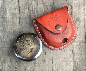 Antique Brass Working Compass With Leather Case Nautical Gift HENRY DAVID THOREAU ~ GO CONFIDENTLY IN THE DIRECTION....Perfect Sailors gift for birthday, Halloween, New Year and your navy friends eve.