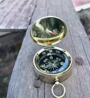 Antique Nautical Brass Compass Marine Pocket Device Gift