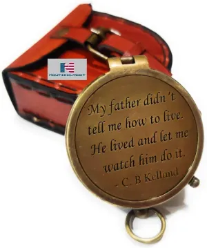 Antique Nautical Vintage Directional Magnetic Compass Motivational Quotes Engraved on Compass/Gift for Anniversary/Baptism/Retirement/Christmas/Inspirational Gift/Father Gift