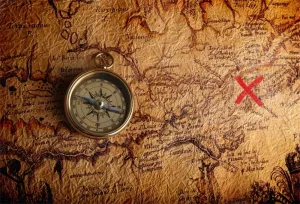 AOFOTO 10x7ft Map and Compass Backdrop for Photoshoot Vintage Topographic Mapping Photography Background Friend Gathering Party Movie Film Product Explorer Portrait Shooting Photo Booth Prop
