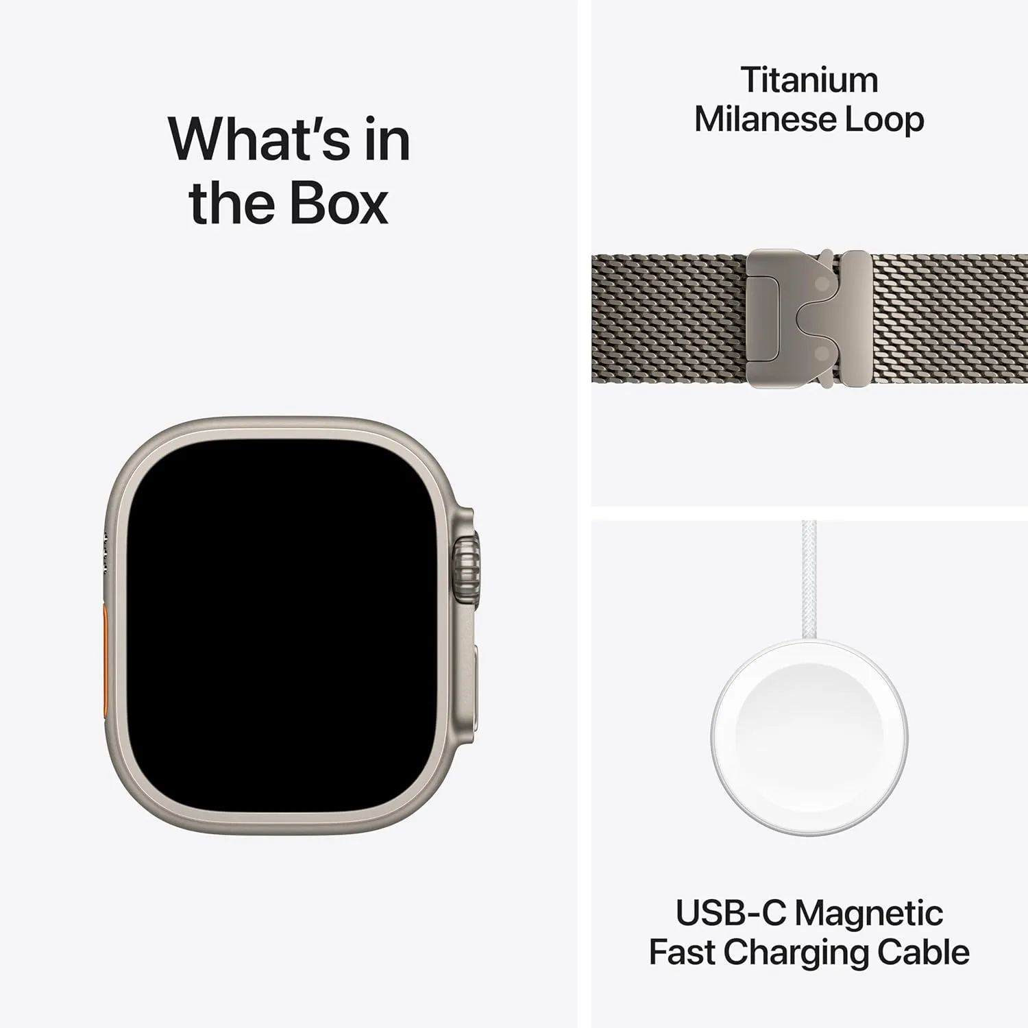 Apple Watch Ultra 2 [GPS   Cellular, 49mm] Natural Titanium Case with Natural Titanium Milanese Loop, Medium (Renewed)