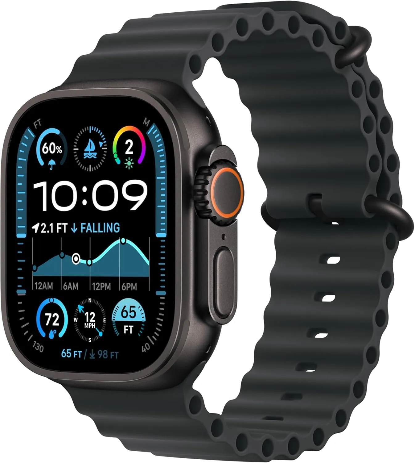 Apple Watch Ultra 2 [GPS   Cellular 49mm] Smartwatch, Sport Watch with Black Titanium Case with Black Ocean Band. Fitness Tracker, Precision GPS, Action Button, Extra-Long Battery Life