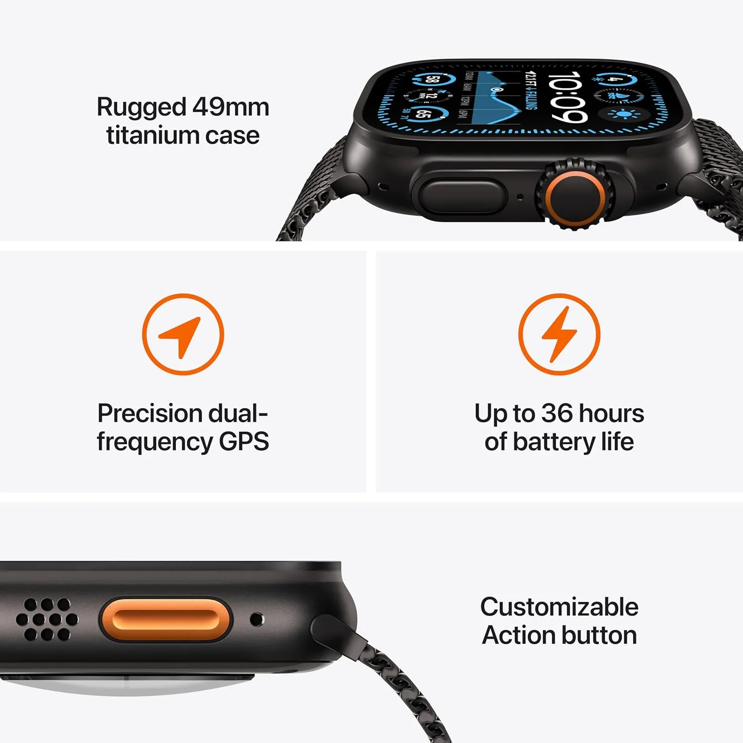 Apple Watch Ultra 2 [GPS   Cellular 49mm] Smartwatch, Sport Watch with Black Titanium Case with Black Trail Loop - S/M. Fitness Tracker, Precision GPS, Action Button, Carbon Neutral