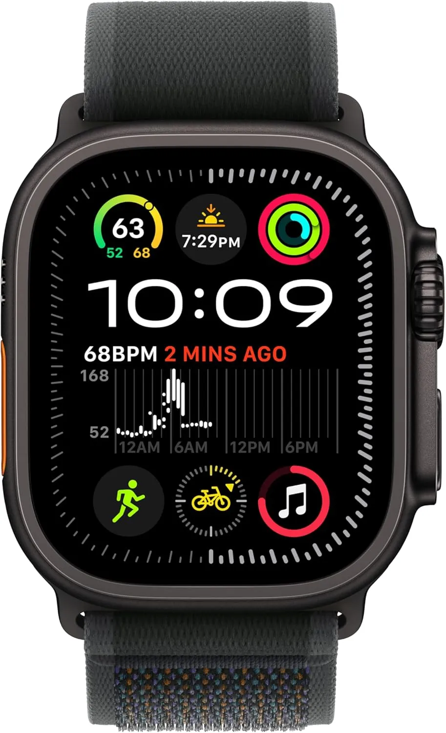 Apple Watch Ultra 2 [GPS   Cellular 49mm] Smartwatch, Sport Watch with Black Titanium Case with Black Trail Loop - S/M. Fitness Tracker, Precision GPS, Action Button, Carbon Neutral