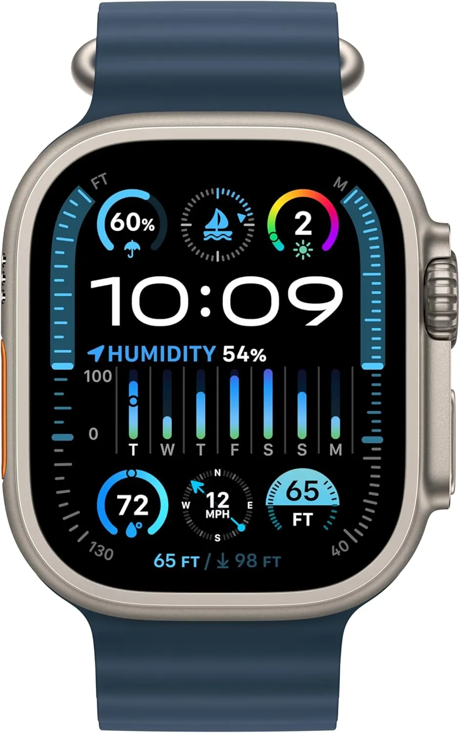 Apple Watch Ultra 2 [GPS   Cellular 49mm] Smartwatch with Rugged Titanium Case & Blue Ocean Band One Size. Fitness Tracker, Precision GPS, Action Button, Extra-Long Battery Life