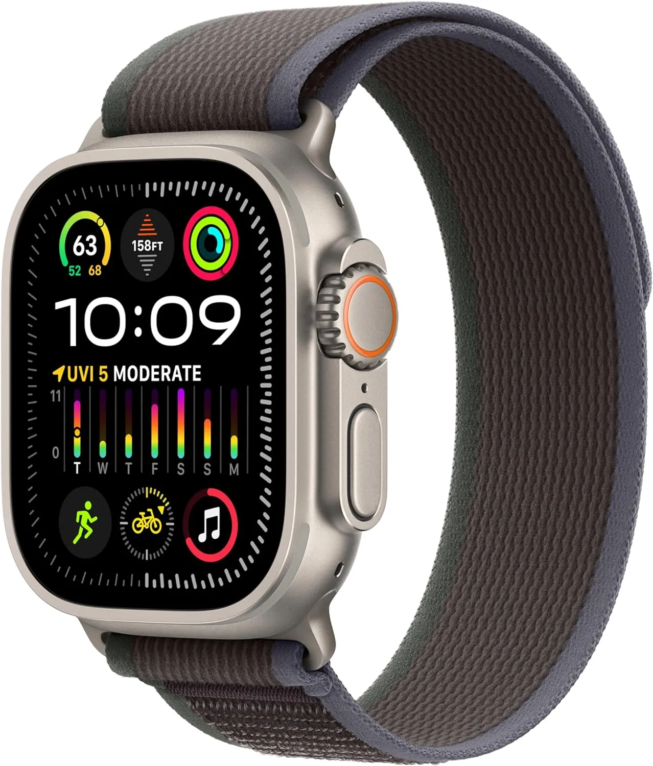 Apple Watch Ultra 2 [GPS   Cellular 49mm] Smartwatch with Rugged Titanium Case & Blue/Black Trail Loop M/L. Fitness Tracker, Precision GPS, Action Button, Extra-Long Battery Life
