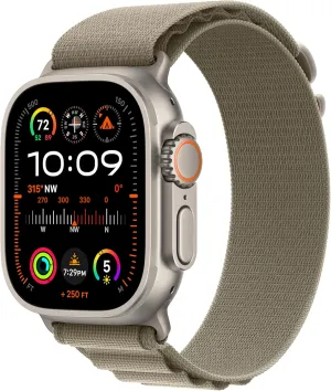 Apple Watch Ultra 2 [GPS   Cellular 49mm] Smartwatch with Rugged Titanium Case & Olive Alpine Loop Large. Fitness Tracker, Precision GPS, Action Button, Extra-Long Battery Life