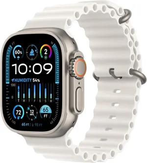 Apple Watch Ultra 2 [GPS   Cellular 49mm] Smartwatch with Rugged Titanium Case & White Ocean Band One Size. Fitness Tracker, Precision GPS, Action Button, Extra-Long Battery Life