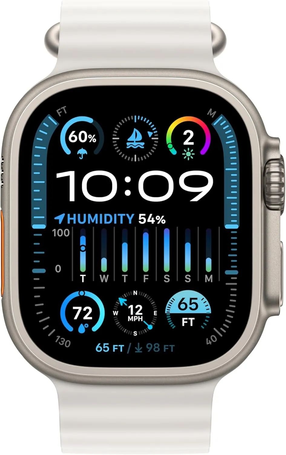 Apple Watch Ultra 2 [GPS   Cellular 49mm] Smartwatch with Rugged Titanium Case & White Ocean Band One Size. Fitness Tracker, Precision GPS, Action Button, Extra-Long Battery Life