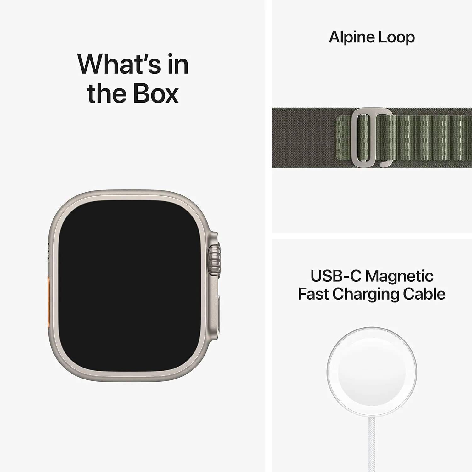 Apple Watch Ultra [GPS   Cellular 49mm] Titanium Case with Green Alpine Loop, Medium (Renewed)