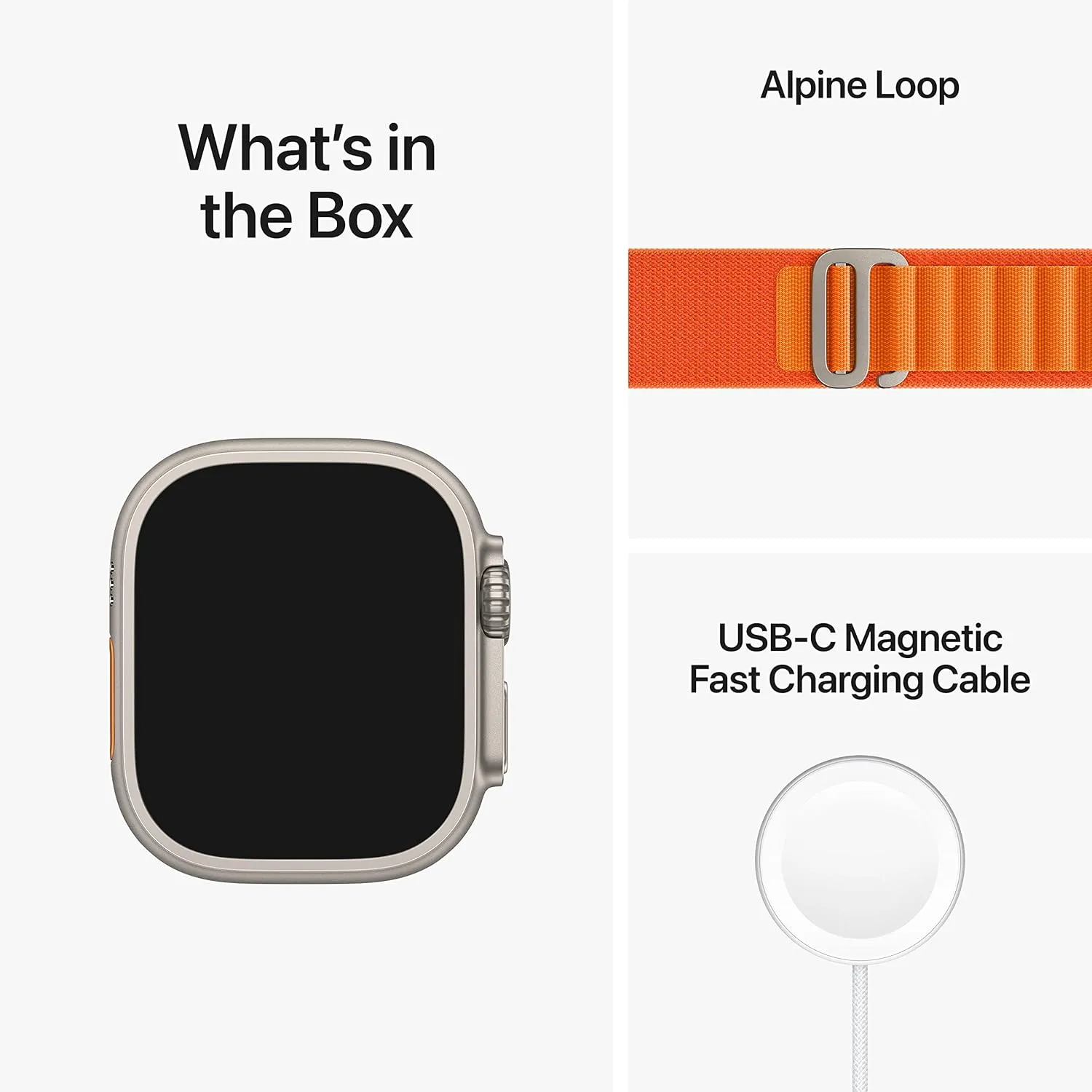 Apple Watch Ultra [GPS   Cellular 49mm] Titanium Case with Orange Alpine Loop, Large (Renewed)