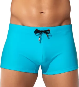 Arjen Kroos Men's Classic Solid Square Cut Swimwear Sexy Tight Swimming Trunks Tan Through Bikini Swim Briefs