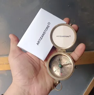 ARTIZANSTORE Engraved Nautical Compass, Personalized Compass, Men's Gift, Groomsmen Gift, Wedding Gift, Hiking Gift, Corporate Gift