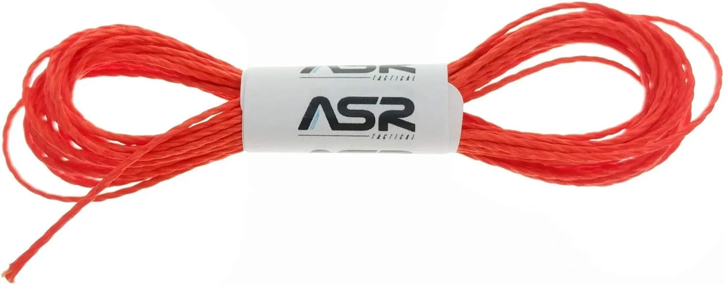 ASR Tactical Braided Kevlar 200lb Strength Survival Cord Rope - 100ft Red