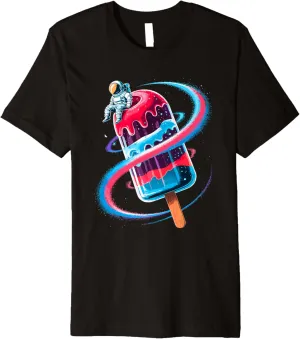 Astronaut Space Ice Cream Planet Stars Galaxy Premium T-Shirt