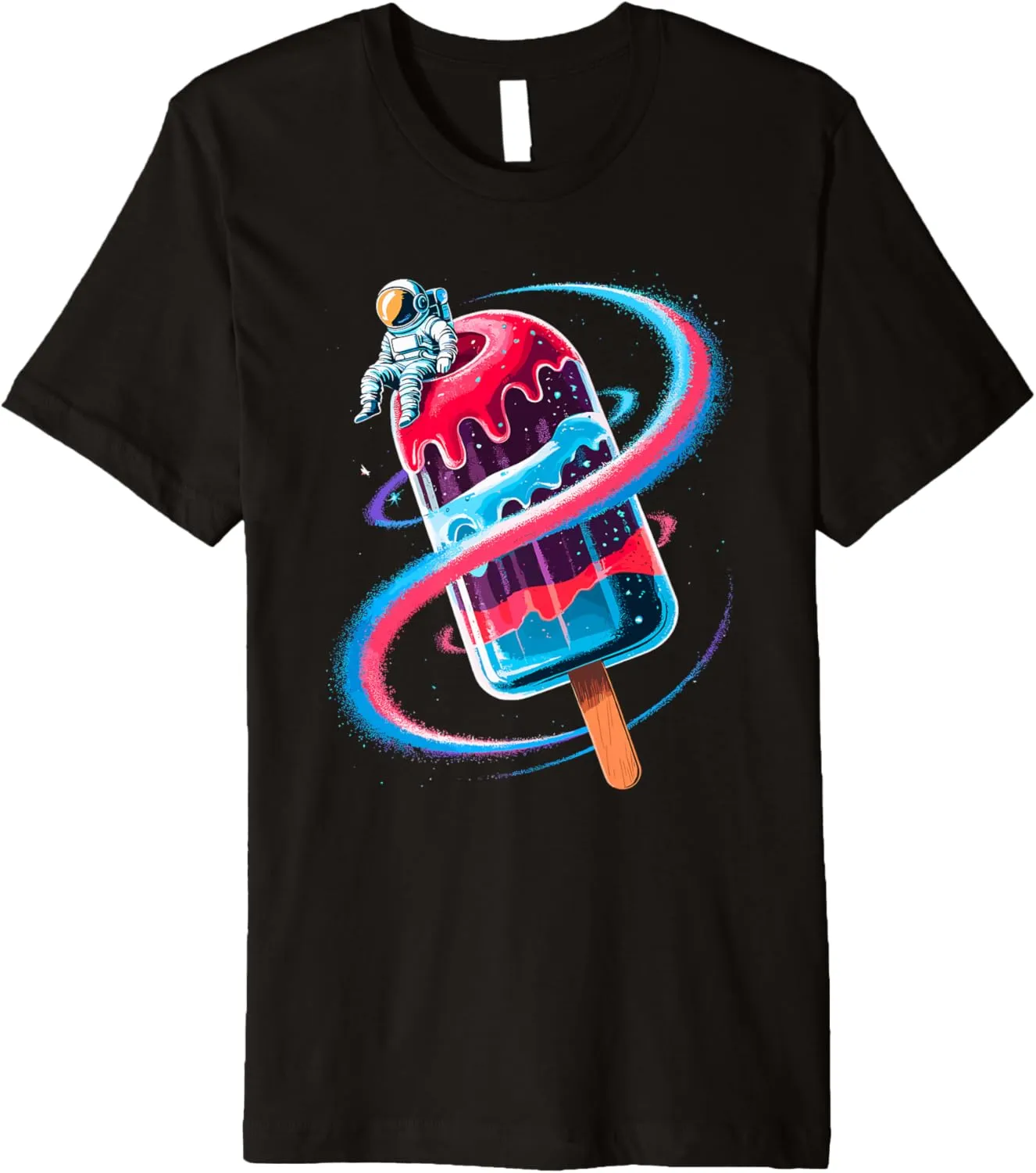 Astronaut Space Ice Cream Planet Stars Galaxy Premium T-Shirt