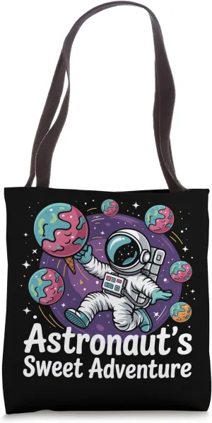 Astronaut's Sweet Adventure Funny Astronaut Ice Cream Balls Tote Bag