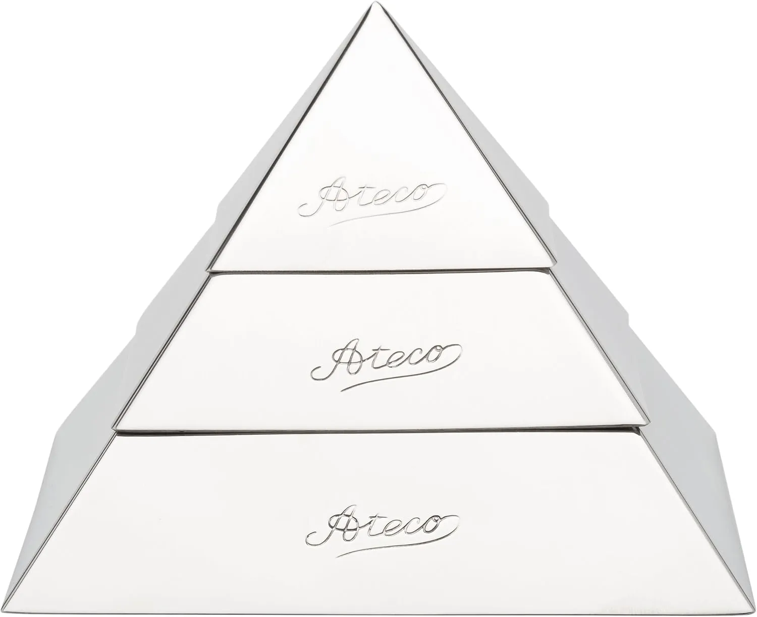 Ateco Stainless Steel Medium Pyramid Mold, 3.5 by 2.5-Inches High, Silver