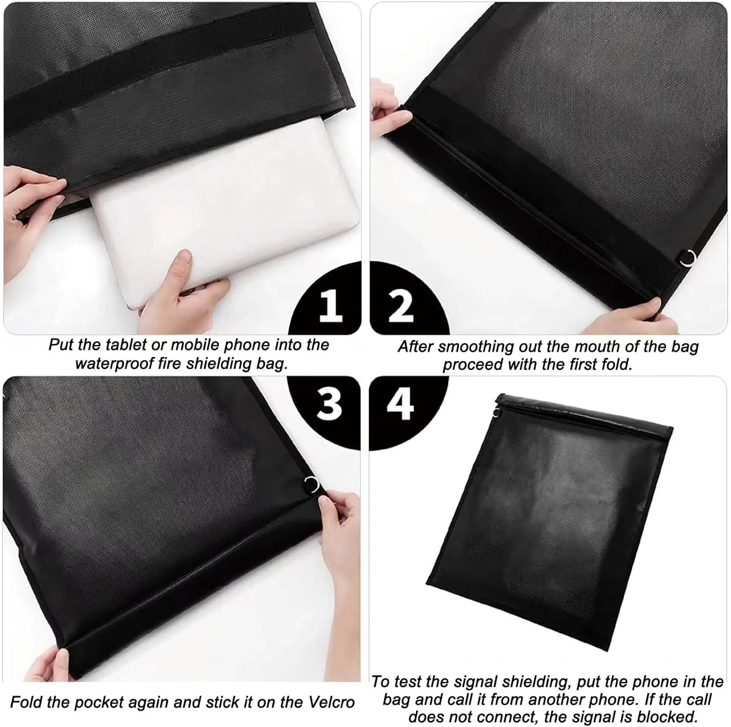 AtfArt Faraday Bag for Car Keys Fireproof Waterproof Document Bag for Safety Protection Faraday Bags RFID Signal Blocking Bag for Anti-Hacking NFC/WiFi/GPS/Important Documents (Three Sizes XL-L-S)