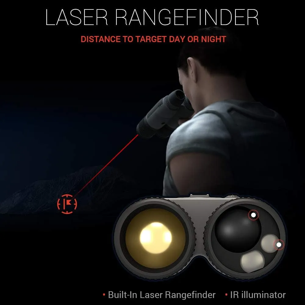 ATN BINOX 4T 640x480, 2.5-25x Smart HD Thermal Binoculars w/Laser Rangefinder, Video Record, Wi-Fi, E-Compass, 16hrs  Battery Power