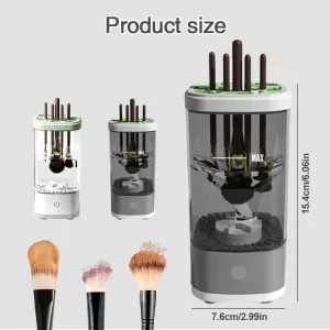 Automatic Makeup Brush Cleaner Machine - Fast Dryer & Deep Cleaning Tool for All Brush Sizes, Portable & Easy to Use.