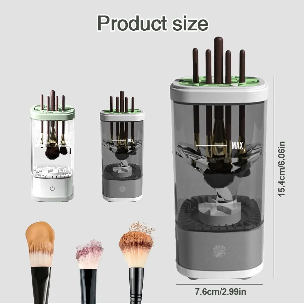 Automatic Makeup Brush Cleaner Machine - Fast Dryer & Deep Cleaning Tool for All Brush Sizes, Portable & Easy to Use.