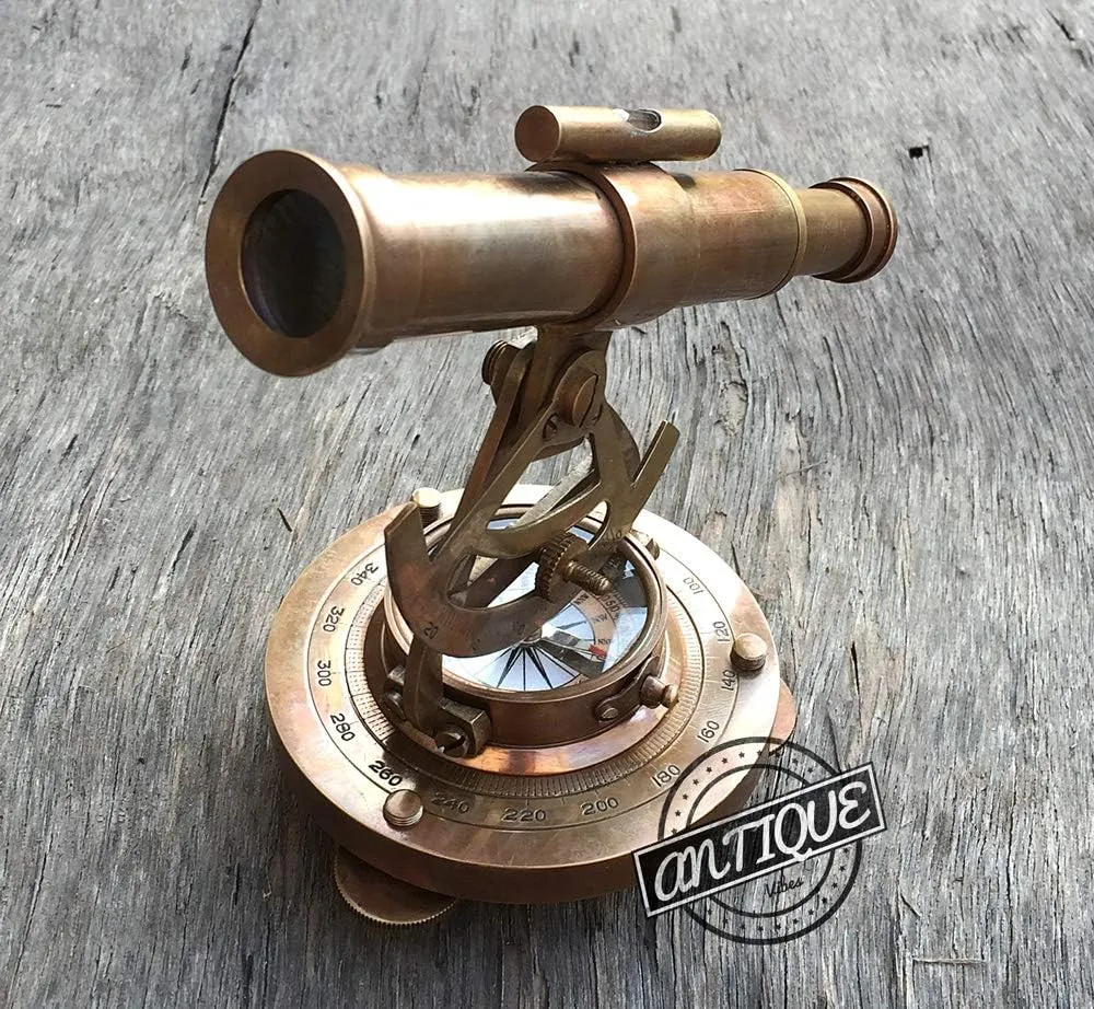 AV Nautical Elevation Measurement Level Alidede Survey with Magnetic Compass(Antique Finish)