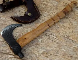 Axe Carbon Steel 17" Walnut Wood Handle Axe/Hand Forged Woodsman Axe