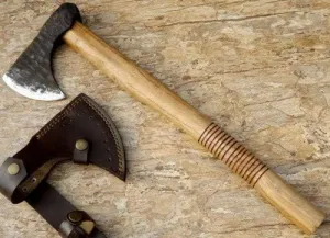Axe Carbon Steel 18" Walnut Wood Handle Axe/Hand Forged Woodsman Axe