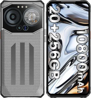 B3 Rugged Smartphone Unlocked, 20(8 12) GB RAM 256GB ROM, 10800mAh(30W) Battery Cell Phone, 6.6'' Dynamic Island Dual Display, 100MP Camera, 4G Dual SIM Android14 Phones, IP68/69K/NFC/GPS/OTG