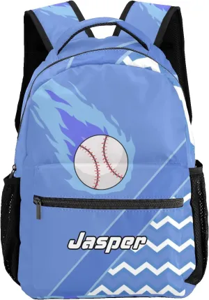 Baseball Fire Cool Excited Blue Kids Backpack for Boys and Girls Toddler Backpack Waterproof Preschool
