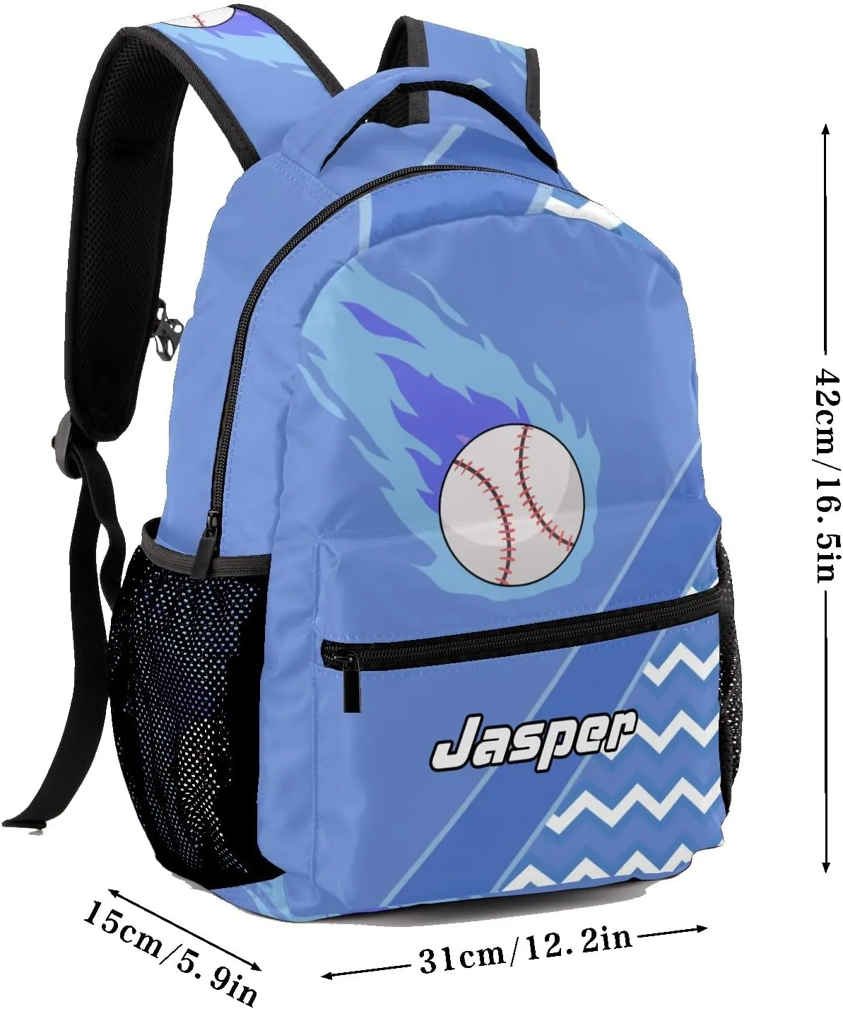 Baseball Fire Cool Excited Blue Kids Backpack for Boys and Girls Toddler Backpack Waterproof Preschool