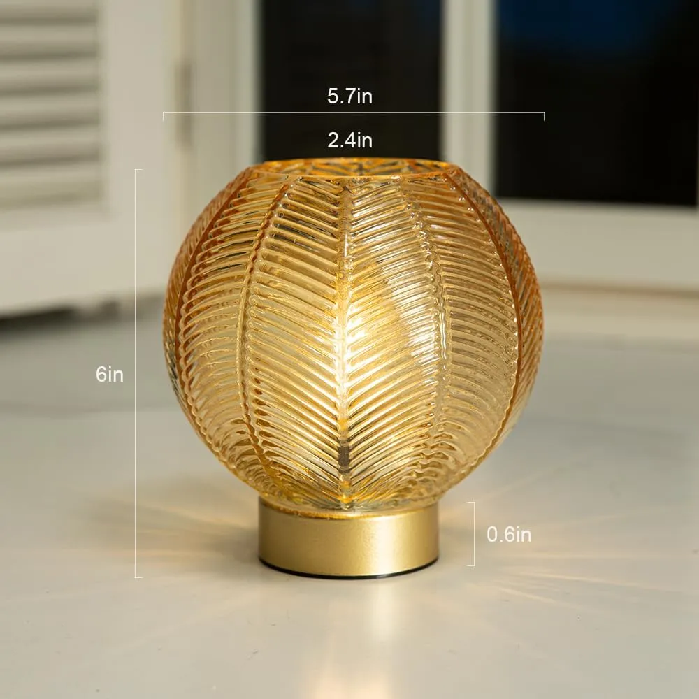 Battery Operated Lamp With Timer, Small Cordless Table Lamp, Decorative for Living Room Bedside Kitchen Bathroom - Gold