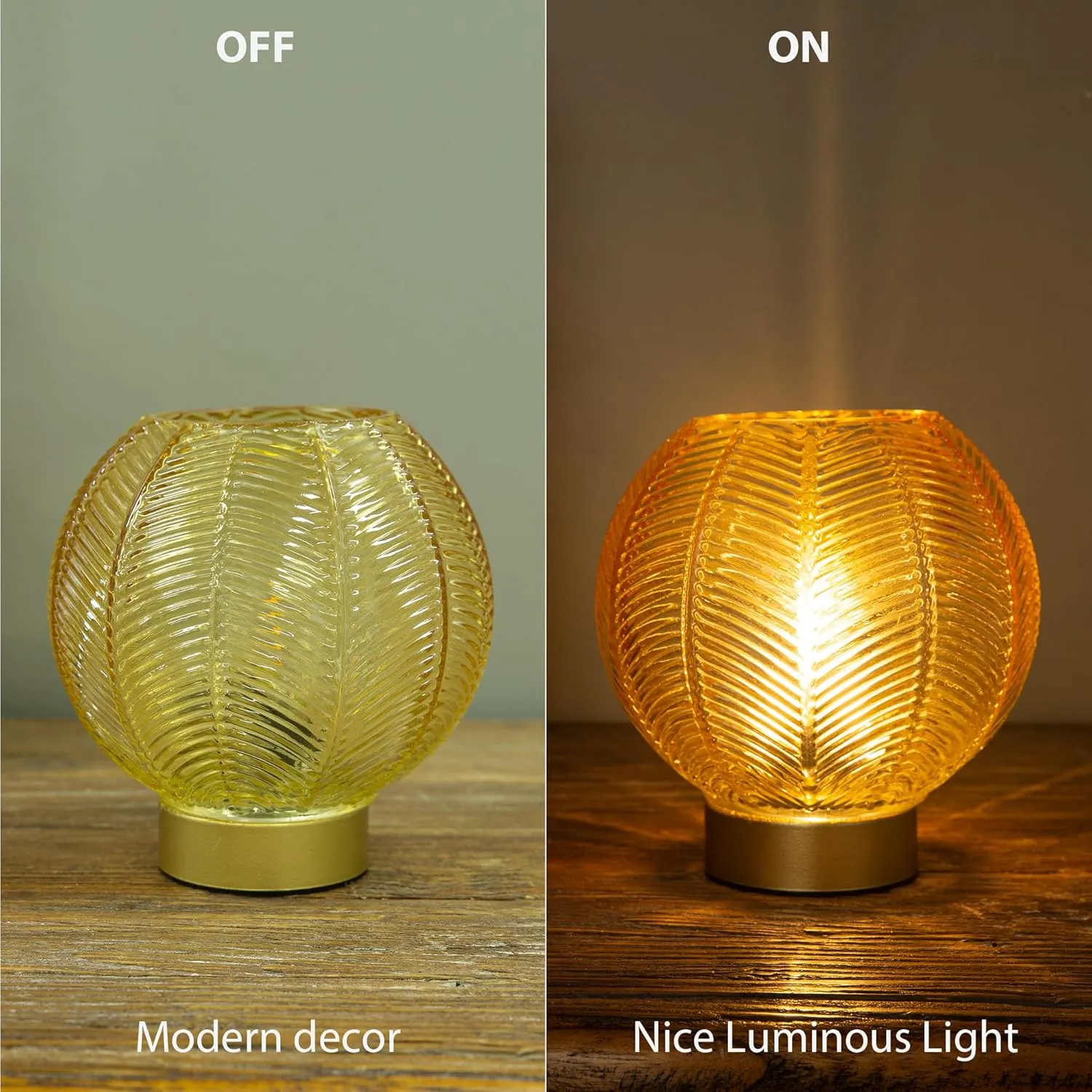 Battery Operated Lamp With Timer, Small Cordless Table Lamp, Decorative for Living Room Bedside Kitchen Bathroom - Gold