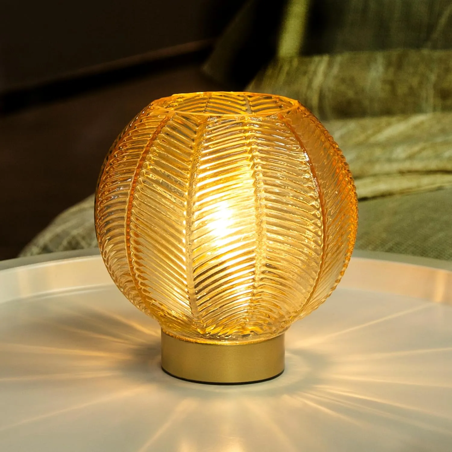 Battery Operated Lamp With Timer, Small Cordless Table Lamp, Decorative for Living Room Bedside Kitchen Bathroom - Gold