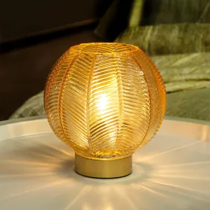Battery Operated Lamp With Timer, Small Cordless Table Lamp, Decorative for Living Room Bedside Kitchen Bathroom - Gold
