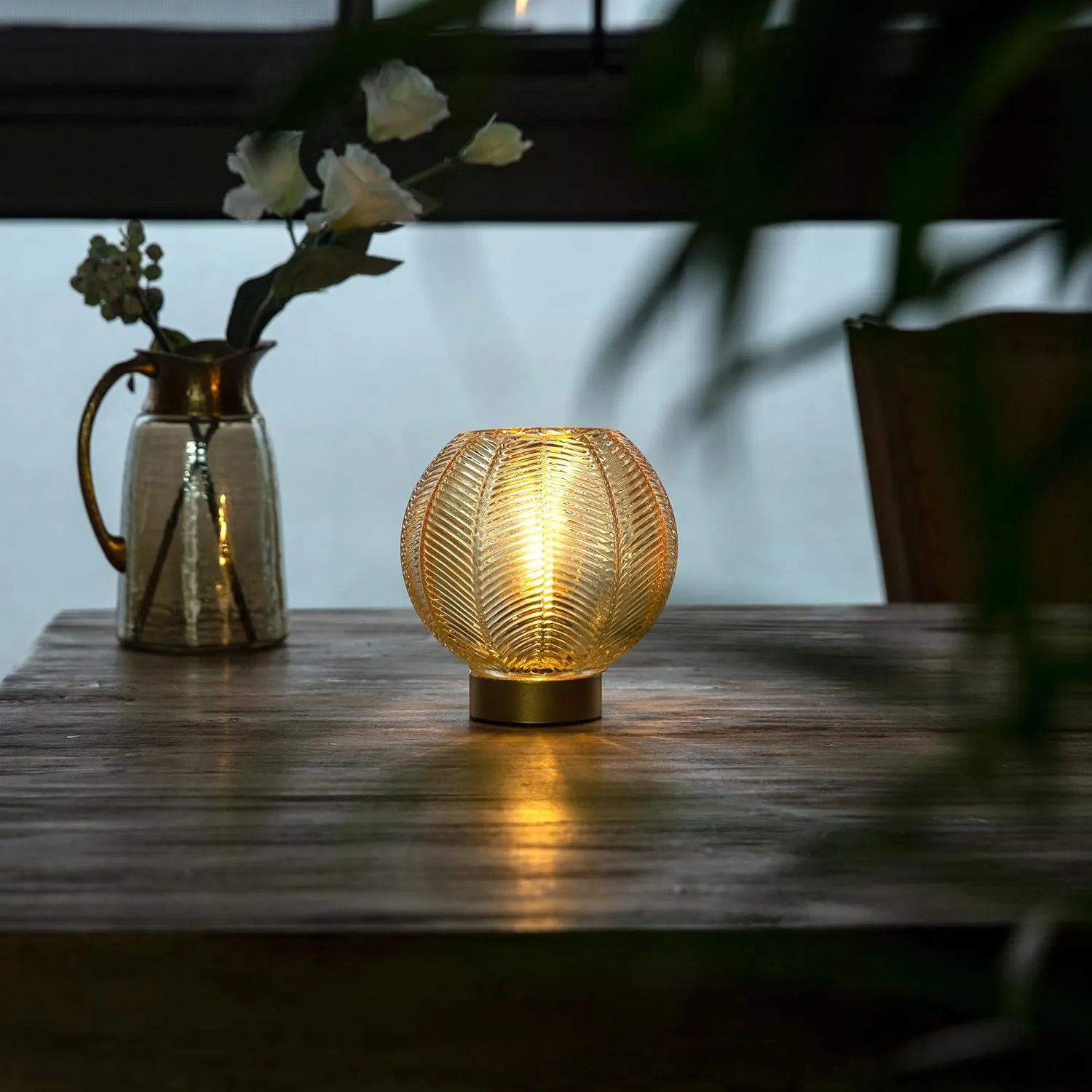 Battery Operated Lamp With Timer, Small Cordless Table Lamp, Decorative for Living Room Bedside Kitchen Bathroom - Gold