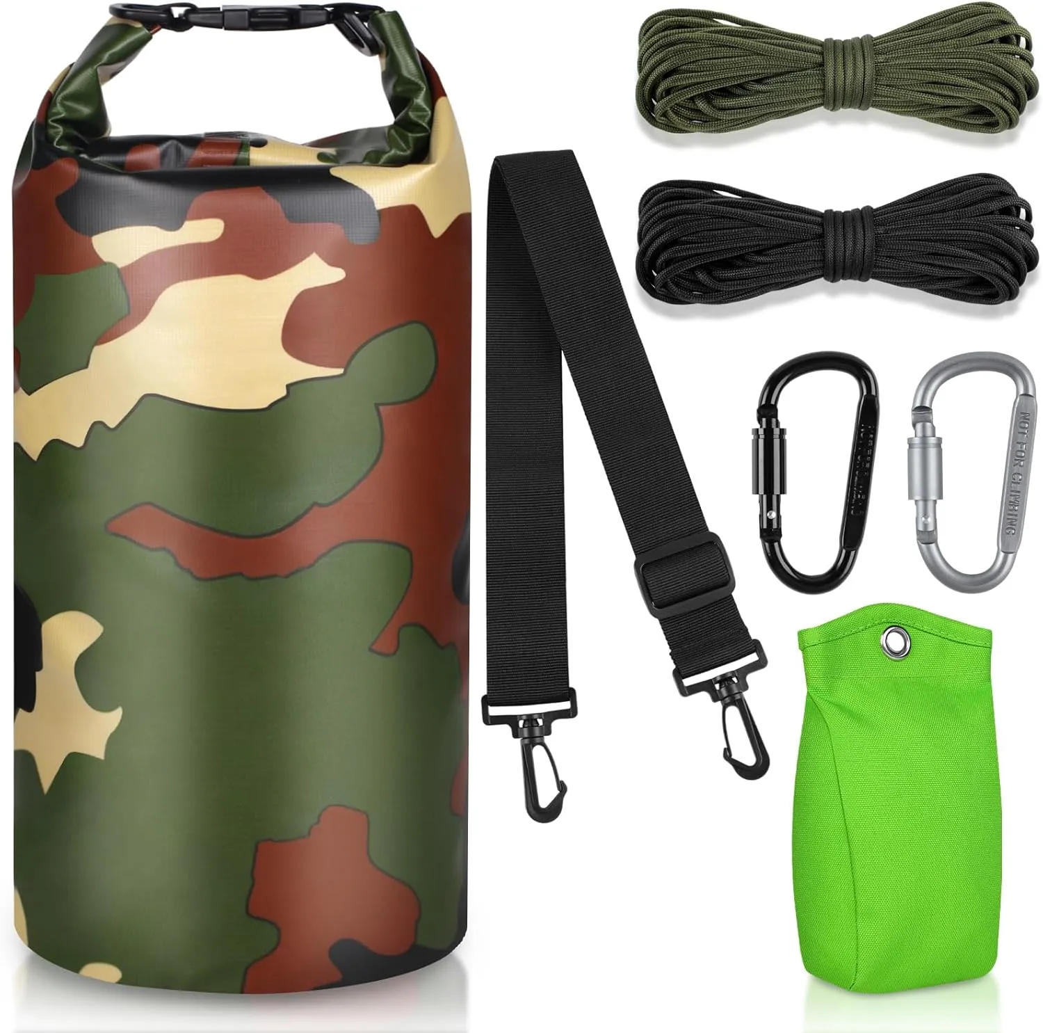Bear Food Bag Hanging System, Bear Bags for Food Backpacking, Ultralight 10L Waterproof Camping Bear Proof Food Storage Canister Pulley System with Paracord, Carabiner, Throw Bag